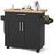 Costway Rolling Kitchen Island Cart Storage Cabinet w/ Towel & Spice Rack White\Black\Cherry\Gray